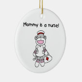 Sock Monkey mammie verpleegt T-shirts en cadeautje Keramisch Ornament (Rechts)