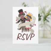 SOCK MONKEY Mariage RSVP Invitations Annonces (Debout devant)