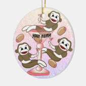 Sock Monkey Martini Keramisch Ornament (Links)