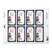 Sock Monkey Meisje Bookplate Etiket (Full Sheet)