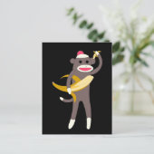 Sock Monkey met Banana Swords Briefkaart (Staand voorkant)