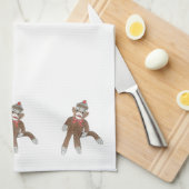 Sock Monkey MoJo Serviette de cuisine (Quart Plié)