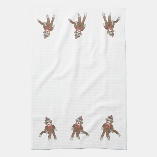 Sock Monkey MoJo Serviette de cuisine (Vertical)