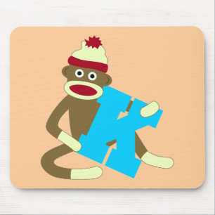 Sock Monkey Monogram Boy K Muismat