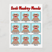 Sock Monkey Moods Briefkaart (Voorkant)