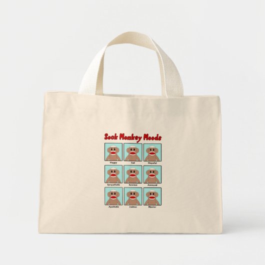 Sock Monkey Moods Canvas tas (Voorkant)