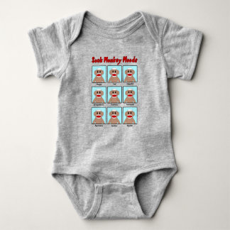 Sock Monkey Moods, gekleurd Romper