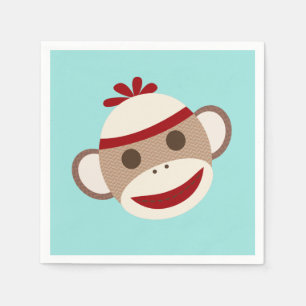 Sock Monkey Napkins Servet
