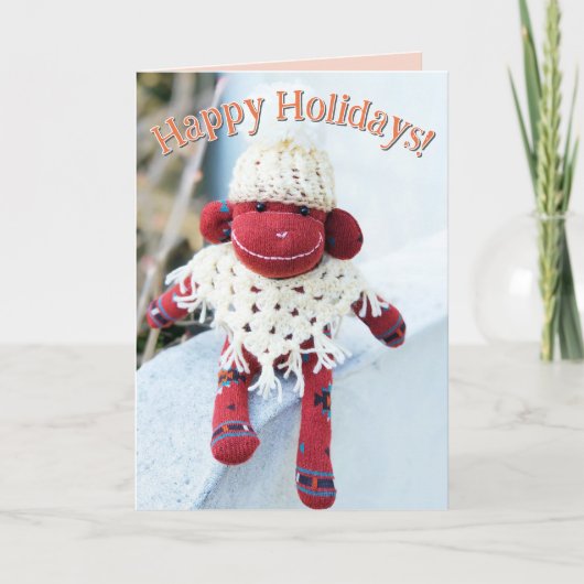 Sock Monkey - Native American Christmas Kaart (Voorkant)