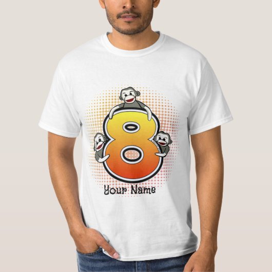 Sock Monkey Nummer 8 T-shirt (Voorkant)