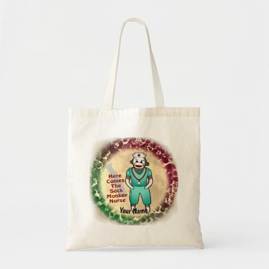 Sock Monkey Nurse canvas tas (Voorkant)