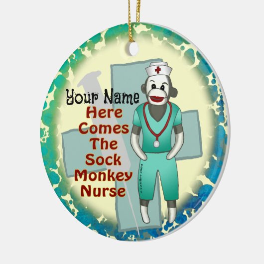 Sock Monkey Nurse ornament (Links)
