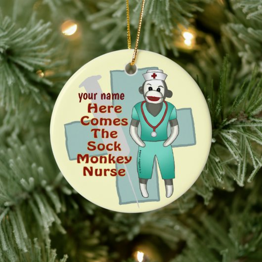 Sock Monkey Nurse ornament (Boom)