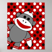 Sock Monkey Nursery Wall Art Poster (Voorkant)