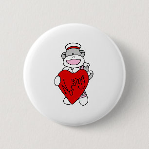 Sock Monkey Nursing Ronde Button 5,7 Cm