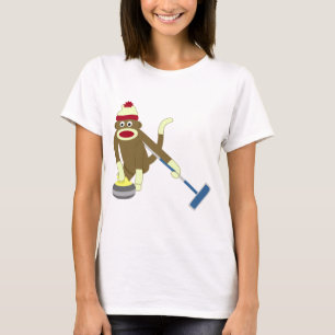 Sock Monkey Olympisch Curling T-shirt