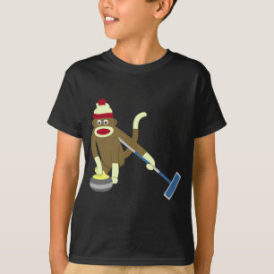 Sock Monkey Olympisch Curling T-shirt