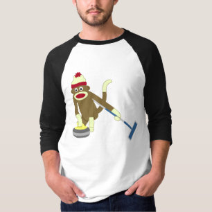 Sock Monkey Olympisch Curling T-shirt