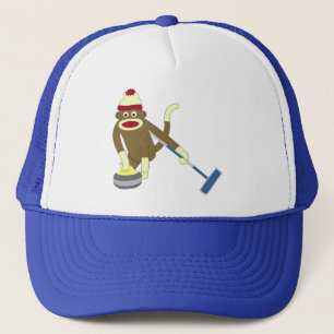 Sock Monkey Olympisch Curling Trucker Pet