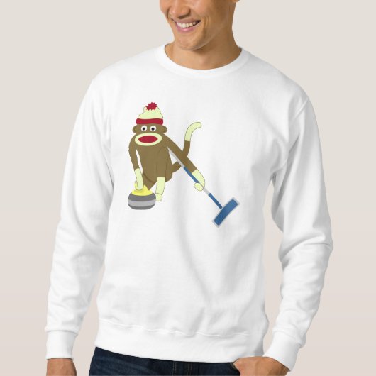 Sock Monkey Olympisch Curling Trui (Voorkant)