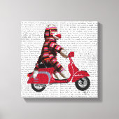 Sock Monkey op brommer Canvas Afdruk (Voorkant)