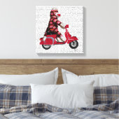 Sock Monkey op brommer Canvas Afdruk (Insitu (Slaapkamer))