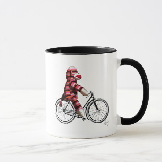 Sock Monkey op fiets Mok (Rechts)
