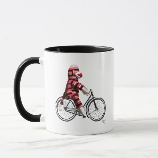 Sock Monkey op fiets Mok (Links)