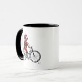 Sock Monkey op fiets Mok (Voorkant links)