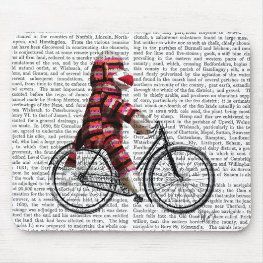 Sock Monkey op fiets Muismat (Voorkant)