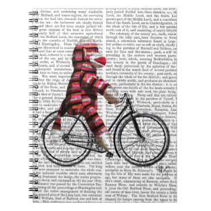 Sock Monkey op fiets Notitieboek