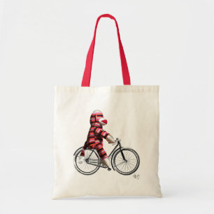 Sock Monkey op fiets Tote Bag