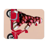Sock Monkey op Red Moped Magneet (Horizontaal)