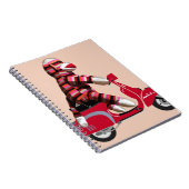 Sock Monkey op Red Moped Notitieboek (Rechterzijde)