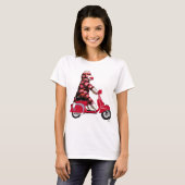 Sock Monkey op Red Moped T-shirt (Voorkant volledig)