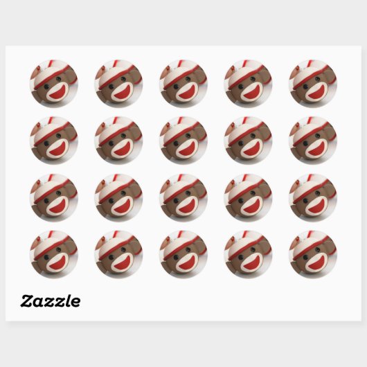 Sock Monkey Orament Sticker (Feuille)