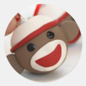 Sock Monkey Orament Sticker (Devant)