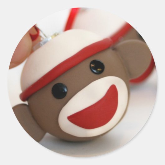 Sock Monkey Orament Sticker (Devant)