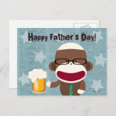 Sock Monkey Papa Briefkaart (Voorkant / Achterkant)