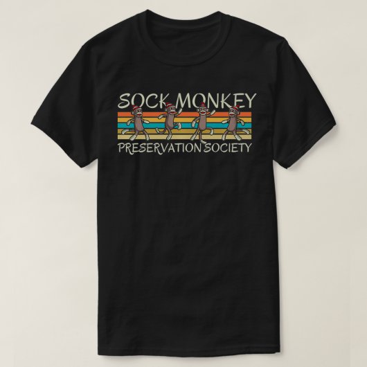 Sock Monkey PConservation Society Retro Str T-shirt (Design voorkant)