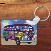 Sock Monkey Peace Bus Keychain (Voorkant)