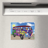 Sock Monkey Peace Bus Magnet (In Situ (Lave-vaisselle))