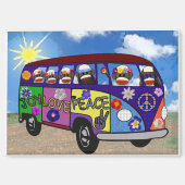Sock Monkey Peace Bus Magnet Magneet (Voorkant)