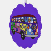 Sock Monkey Peace Bus Paper Ornament Card (Links)