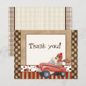 Sock Monkey Pedal Car, Merci Cartes De Note (Devant / Derrière)