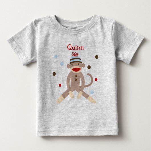 Sock Monkey personnalisé Tshirt d'anniversaire (Devant)