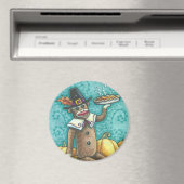 SOCK MONKEY PILGRIM THANKSGIVING DAAG MAGNET Round Magneet (Insitu (Vaatwasser))