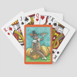 SOCK MONKEY PILGRIM THANKSGIVING PLAYCARDS POKERKAARTEN