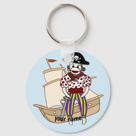 Sock Monkey Pirate Sleutelhanger (Voorkant)