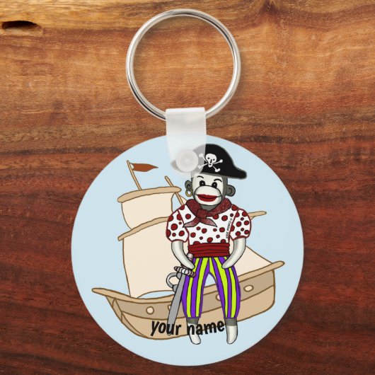 Sock Monkey Pirate Sleutelhanger (Voorkant)